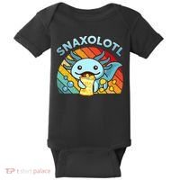 Axolotl- Snaxolotl Cute Axolotl Snacks Funny Food  Baby Bodysuit thumb 0