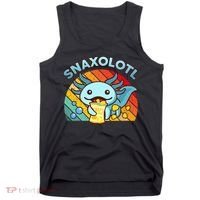 Axolotl- Snaxolotl Cute Axolotl Snacks Funny Food  Tank Top thumb 0