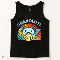 Axolotl- Snaxolotl Cute Axolotl Snacks Funny Food  Tank Top thumb 2