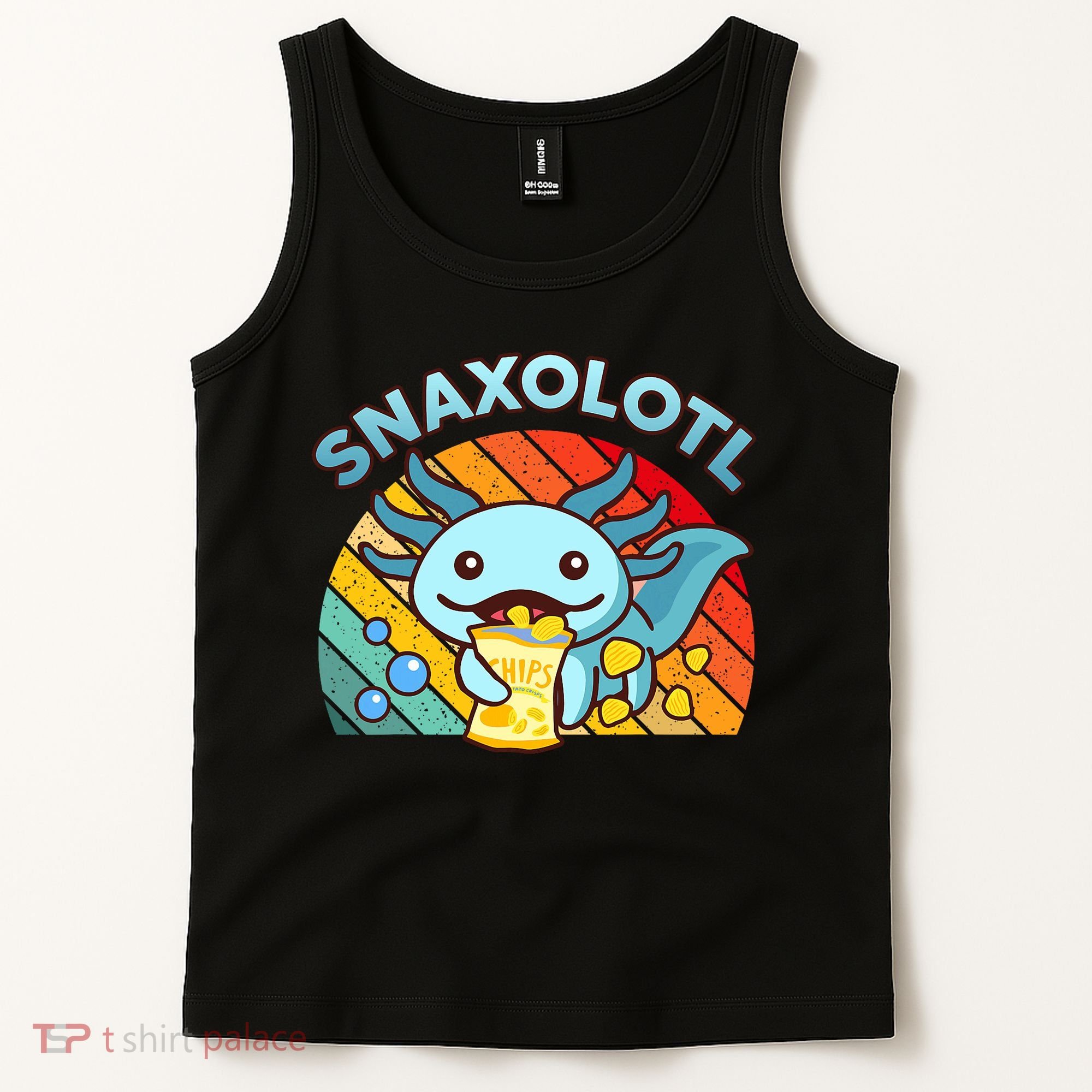 Axolotl- Snaxolotl Cute Axolotl Snacks Funny Food  Tank Top