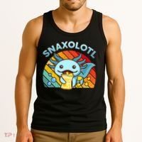 Axolotl- Snaxolotl Cute Axolotl Snacks Funny Food  Tank Top thumb 3