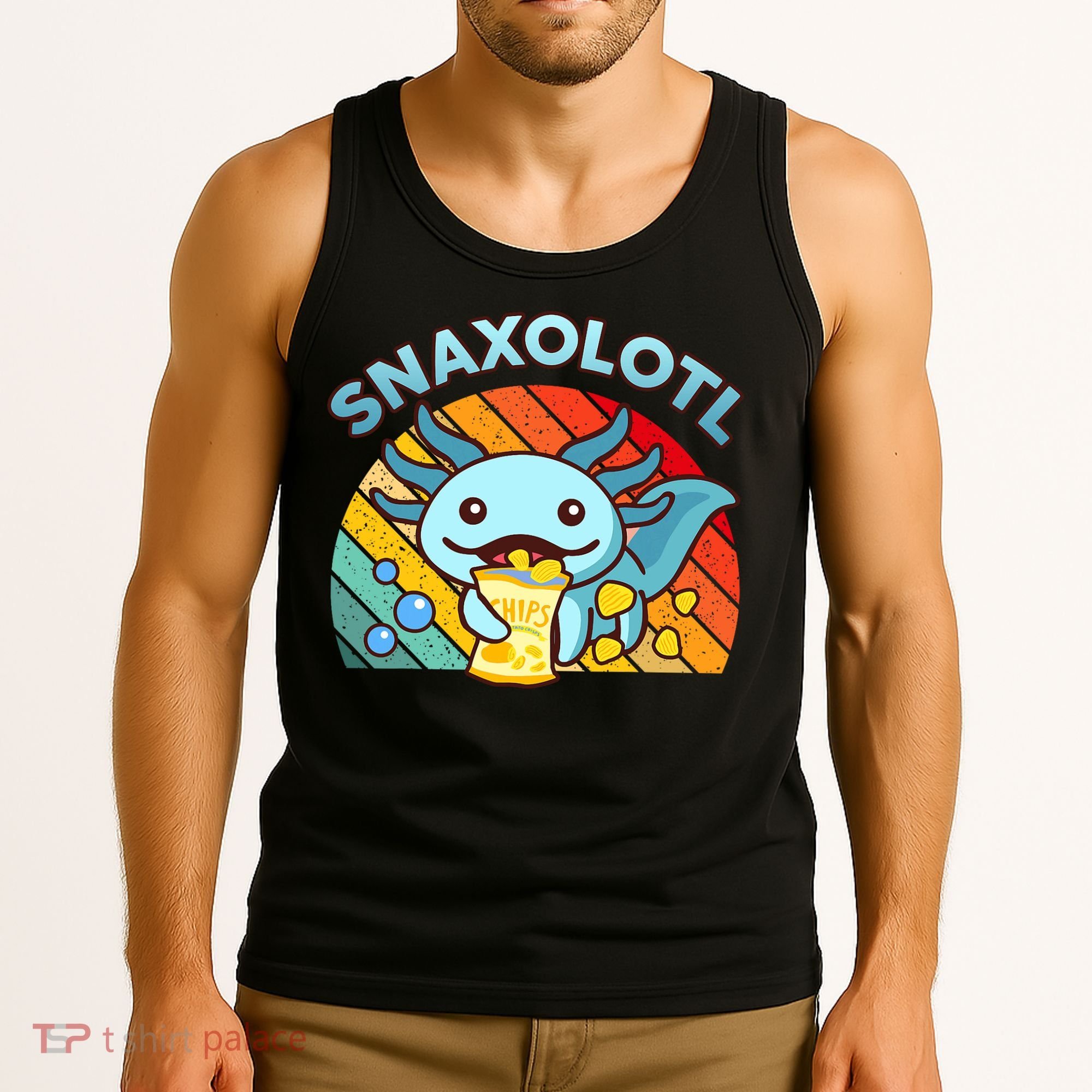 Axolotl- Snaxolotl Cute Axolotl Snacks Funny Food  Tank Top