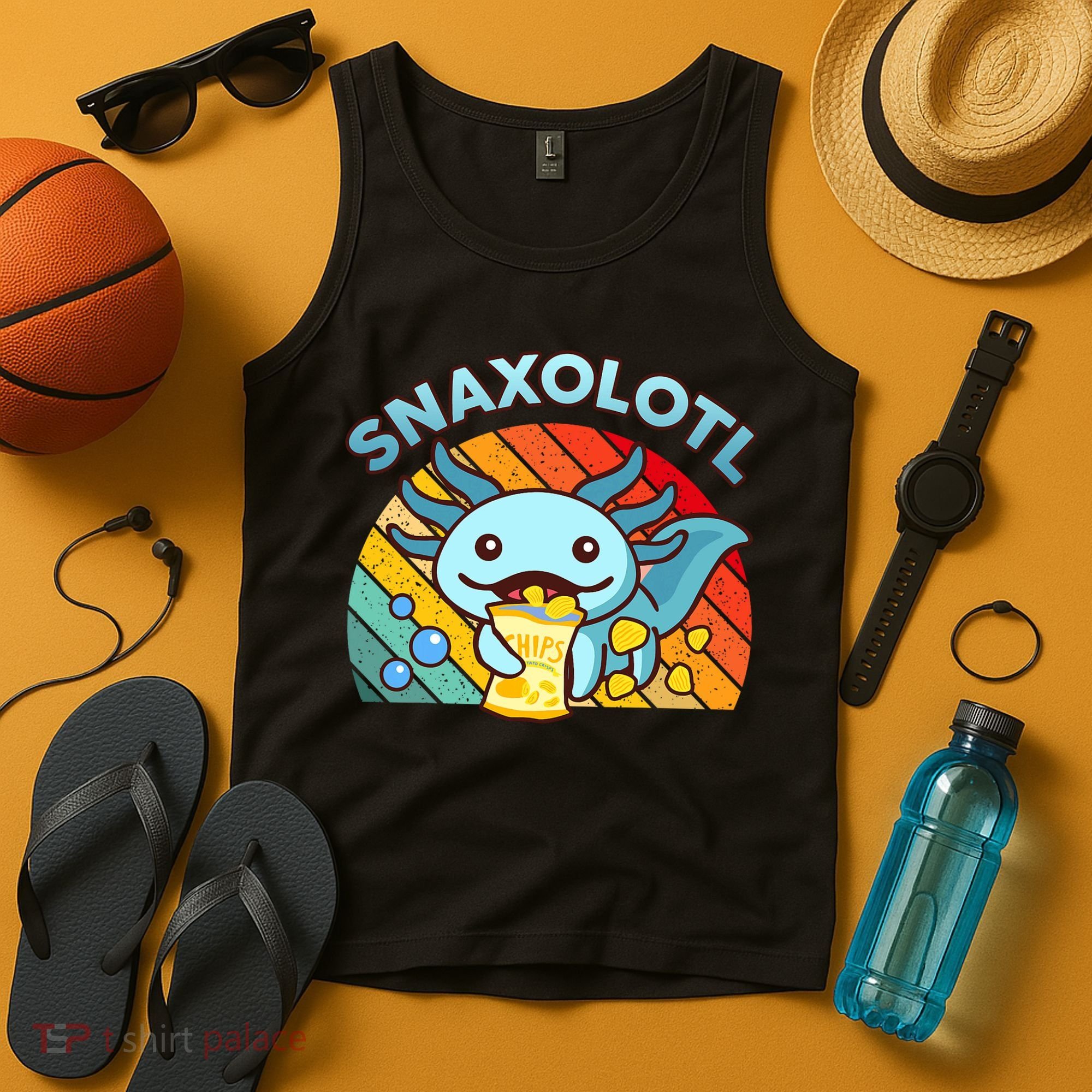 Axolotl- Snaxolotl Cute Axolotl Snacks Funny Food  Tank Top