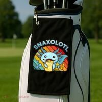Axolotl- Snaxolotl Cute Axolotl Snacks Funny Food  Golf Towel thumb 2