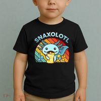 Axolotl- Snaxolotl Cute Axolotl Snacks Funny Food  Toddler T-Shirt thumb 2