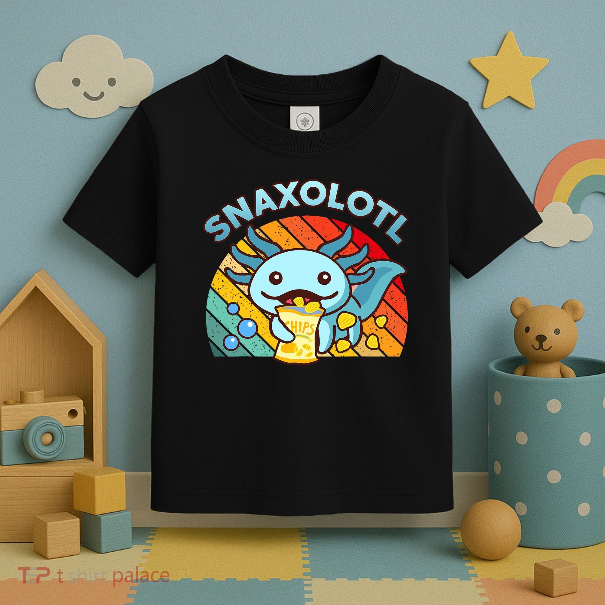 Axolotl- Snaxolotl Cute Axolotl Snacks Funny Food  Toddler T-Shirt