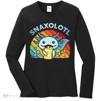Axolotl- Snaxolotl Cute Axolotl Snacks Funny Food  Women's Long Sleeve Shirt thumb 0
