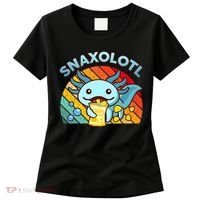Axolotl- Snaxolotl Cute Axolotl Snacks Funny Food  Women's T-Shirt thumb 0