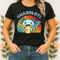 Axolotl- Snaxolotl Cute Axolotl Snacks Funny Food  Women's T-Shirt thumb 2