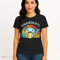 Axolotl- Snaxolotl Cute Axolotl Snacks Funny Food  Women's T-Shirt thumb 4