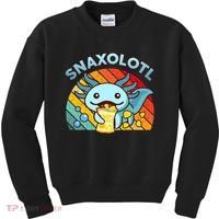 Axolotl- Snaxolotl Cute Axolotl Snacks Funny Food  Kids Sweatshirt thumb 0