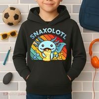 Axolotl- Snaxolotl Cute Axolotl Snacks Funny Food  Kids Hoodie thumb 2