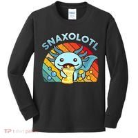 Axolotl- Snaxolotl Cute Axolotl Snacks Funny Food  Kids Long Sleeve Shirt thumb 0