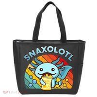 Axolotl- Snaxolotl Cute Axolotl Snacks Funny Food  Tote Bag thumb 0