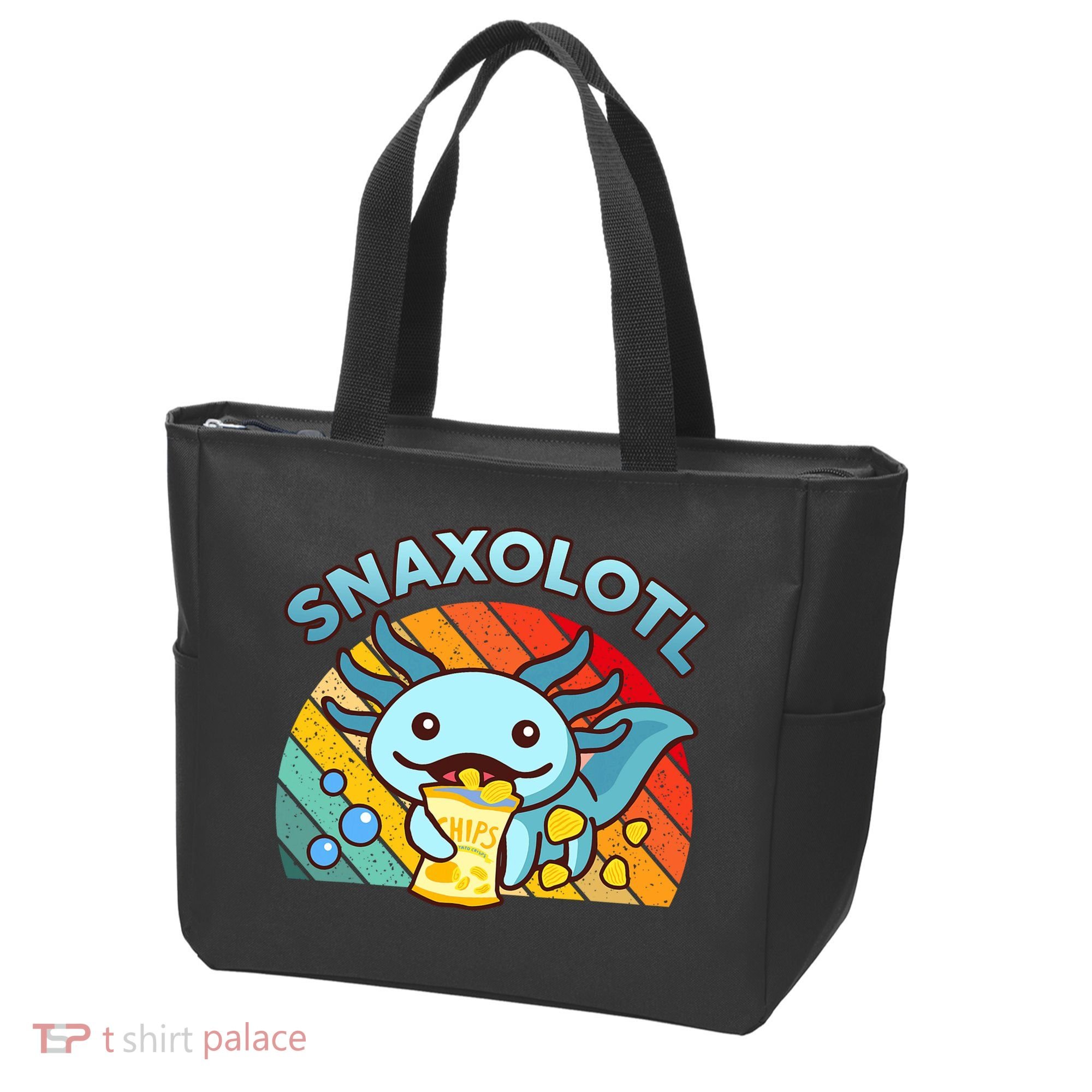 Axolotl- Snaxolotl Cute Axolotl Snacks Funny Food  Tote Bag