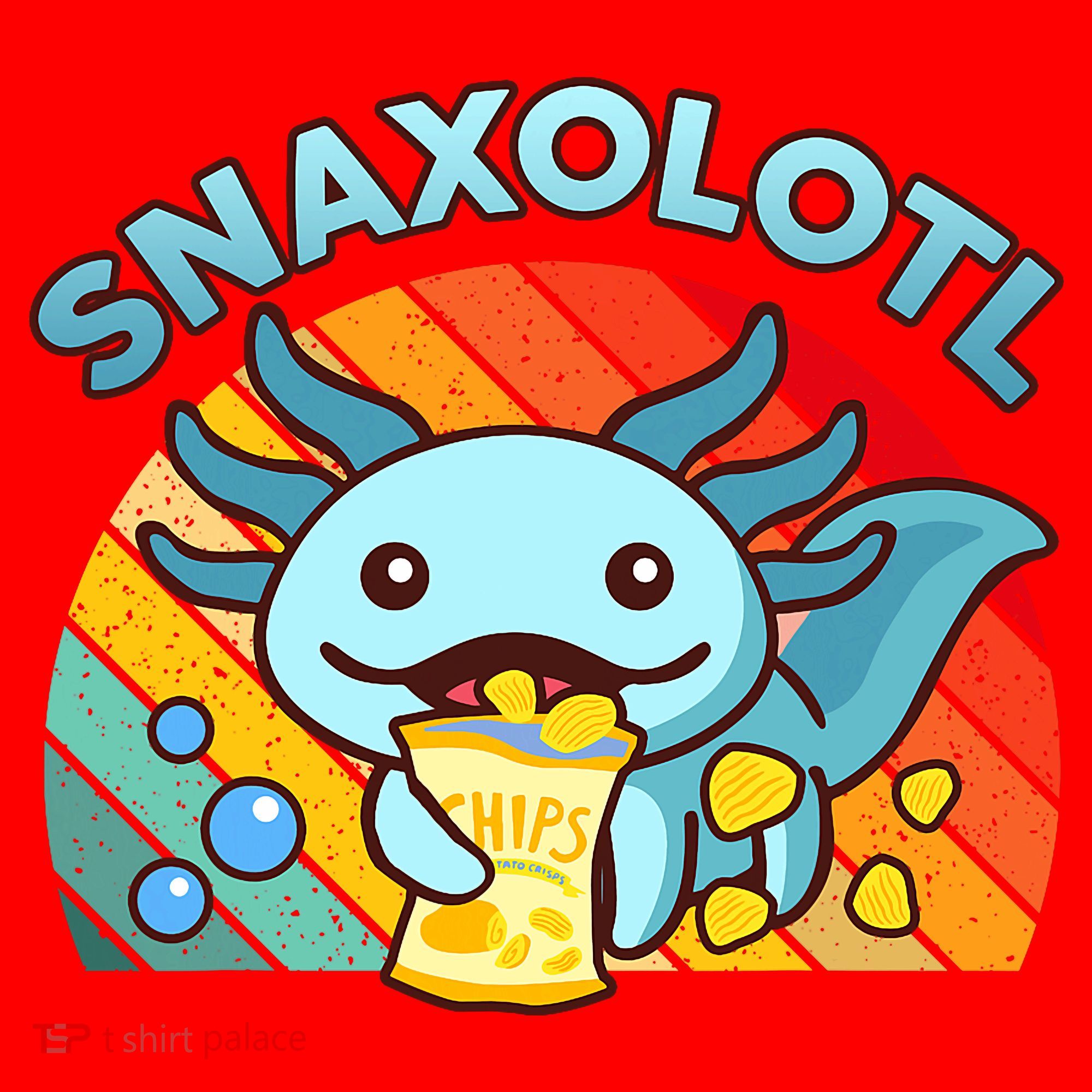 Axolotl- Snaxolotl Cute Axolotl Snacks Funny Food  Santa Hat