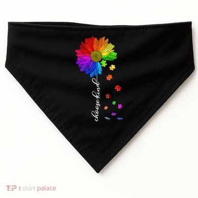 Autism Sunflower Choose Kind USA-Made Doggie Bandana