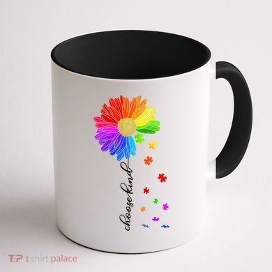 Autism Sunflower Choose Kind Coffee Mug back