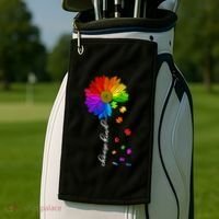 Autism Sunflower Choose Kind Golf Towel thumb 2