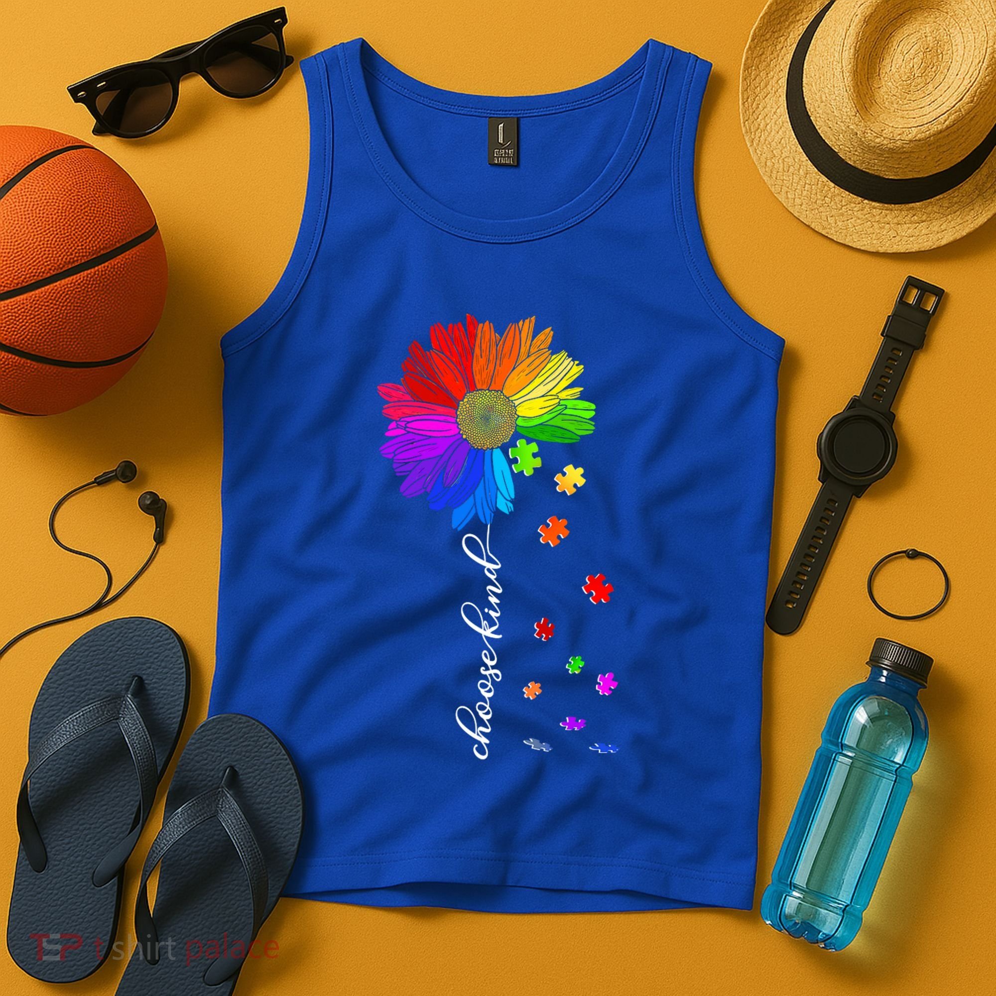 Autism Sunflower Choose Kind Tank Top