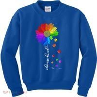 Autism Sunflower Choose Kind Kids Sweatshirt thumb 0