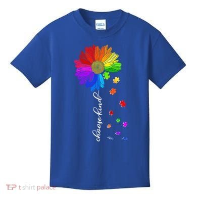 Autism Sunflower Choose Kind Kids T-Shirt