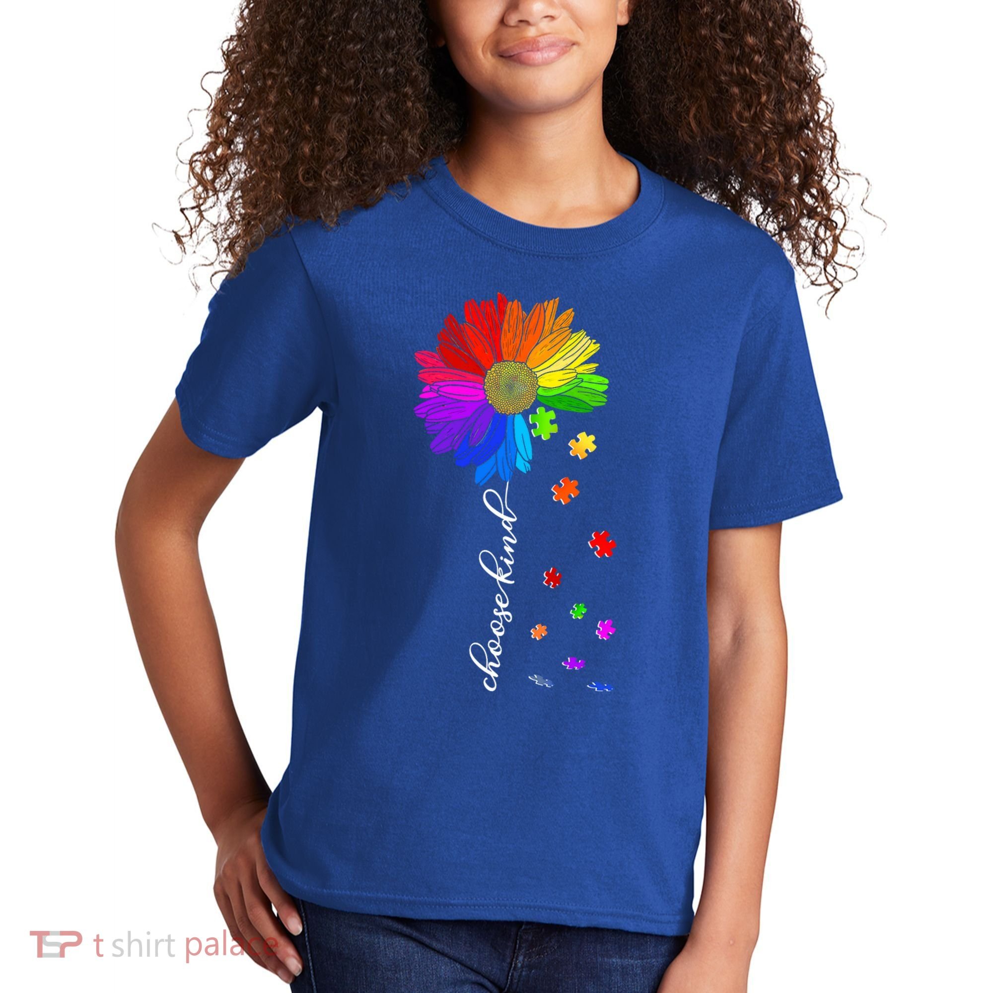 Autism Sunflower Choose Kind Kids T-Shirt