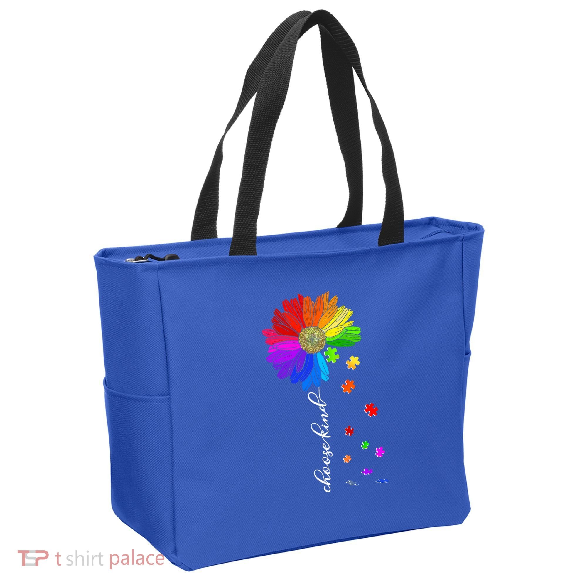 Autism Sunflower Choose Kind Tote Bag