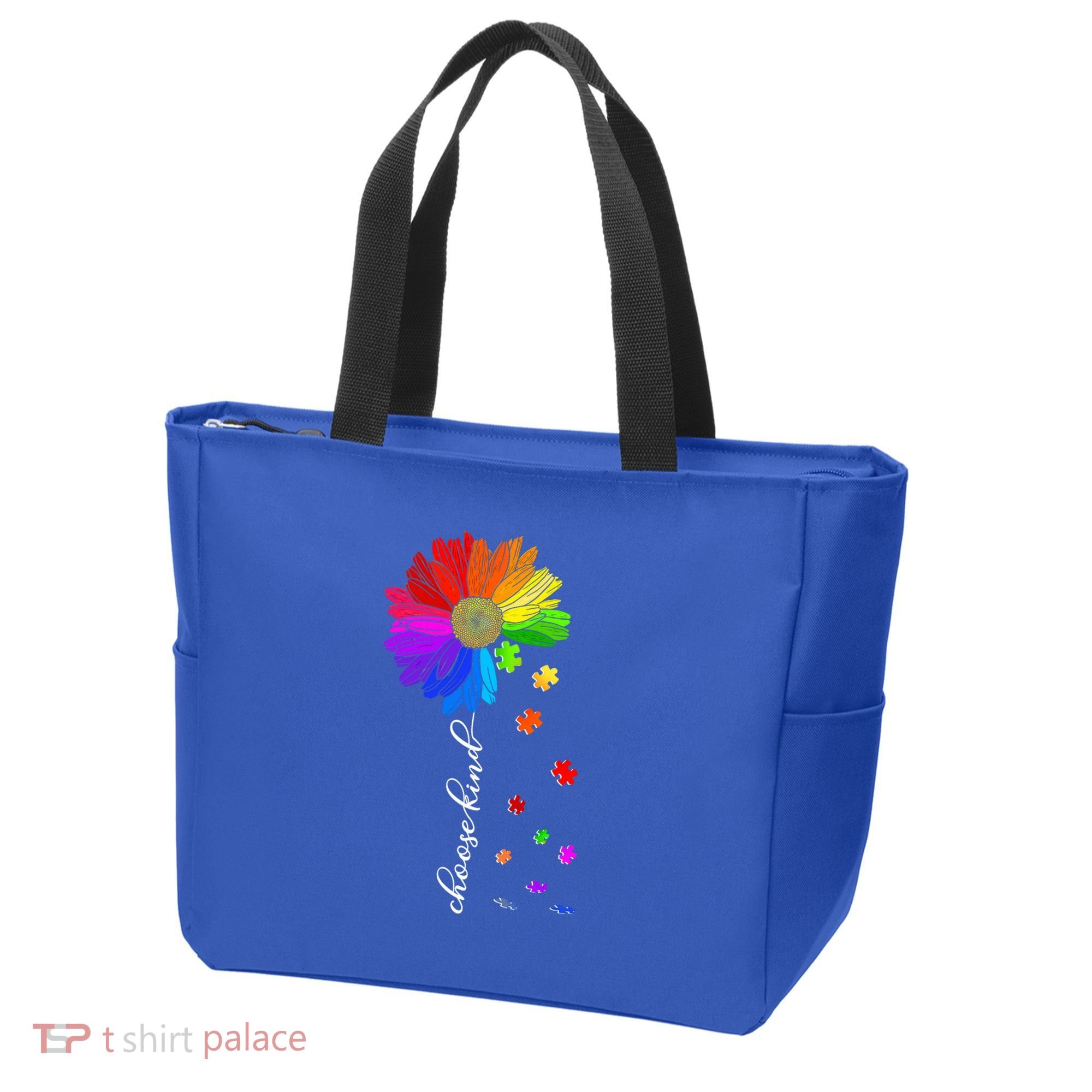 Autism Sunflower Choose Kind Tote Bag