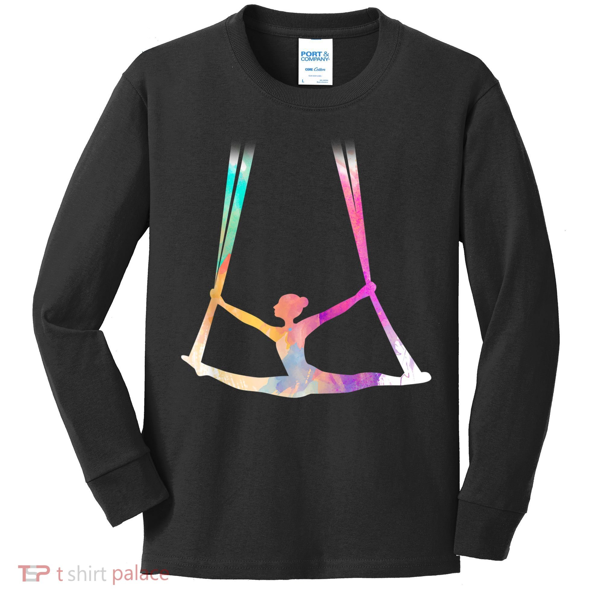 Aerial Silks Circus Yoga Kids Long Sleeve Shirt