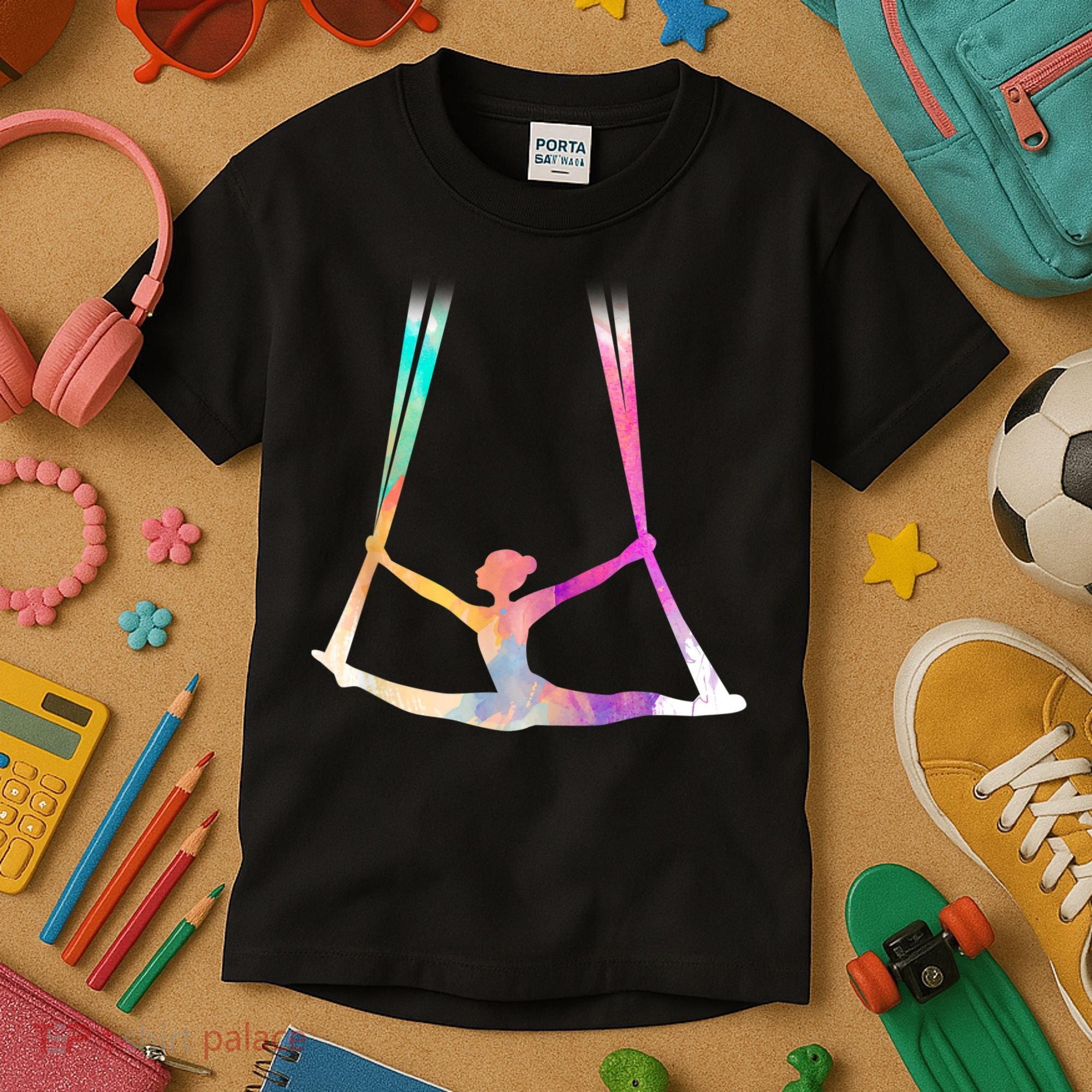 Aerial Silks Circus Yoga Kids T-Shirt
