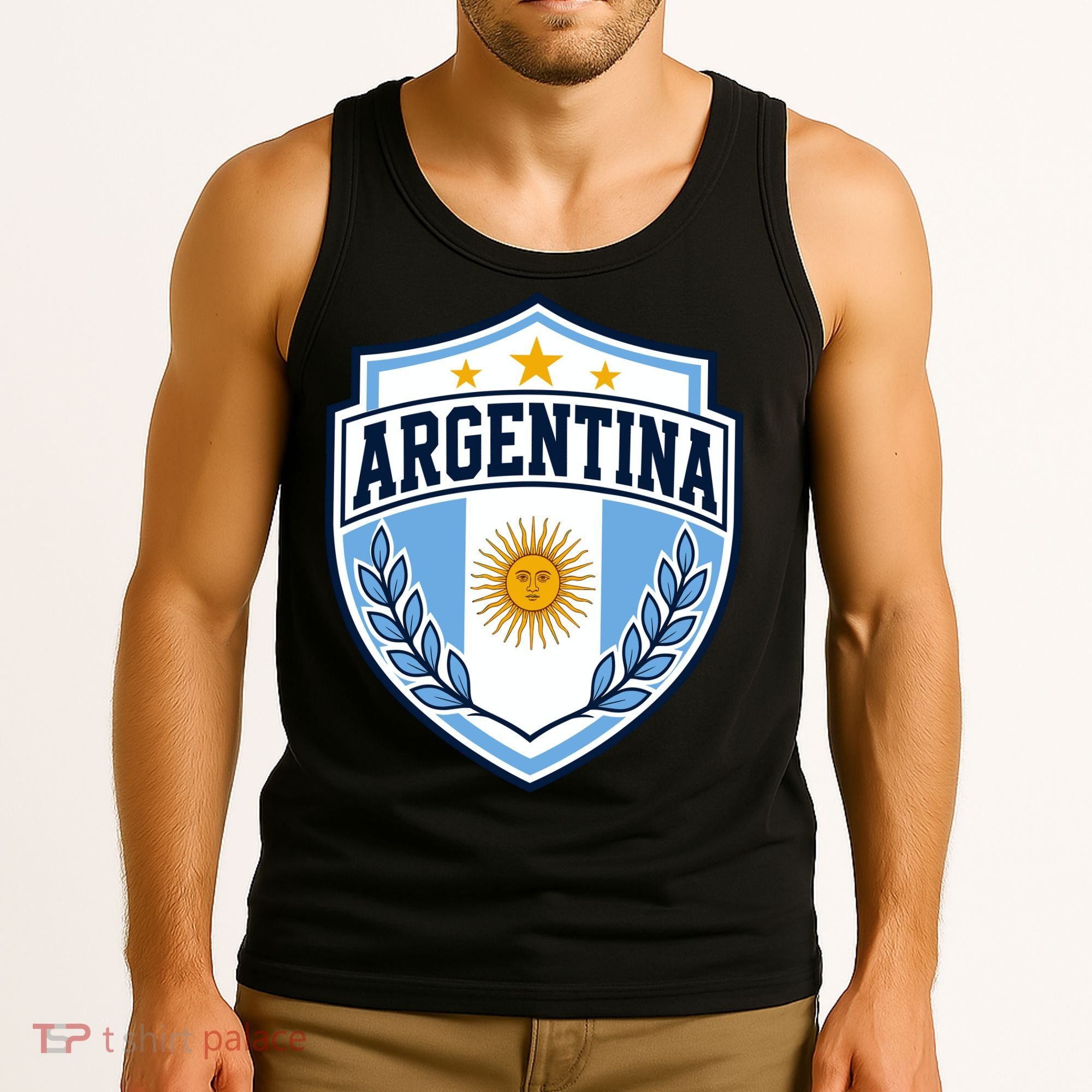 Argentina Soccer Crest Sun Stars For Fans Tank Top