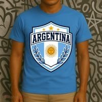 Argentina Soccer Crest Sun Stars For Fans T-Shirt thumb 3