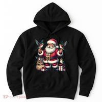 American Santa Claus Holding Hummingbird Present Xmas Tank Top Hoodie thumb 0