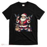 American Santa Claus Holding Hummingbird Present Xmas Tank Top T-Shirt thumb 0