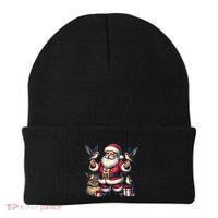 American Santa Claus Holding Hummingbird Present Xmas Tank Top Beanie thumb 0