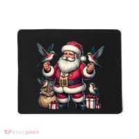 American Santa Claus Holding Hummingbird Present Xmas Tank Top Mousepad thumb 0