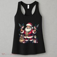 American Santa Claus Holding Hummingbird Present Xmas Tank Top Women's Tank Top thumb 3