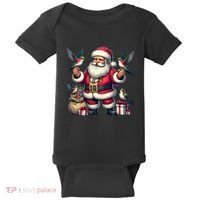 American Santa Claus Holding Hummingbird Present Xmas Tank Top Baby Bodysuit thumb 0