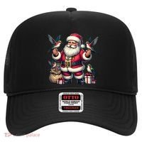 American Santa Claus Holding Hummingbird Present Xmas Tank Top Hat thumb 0