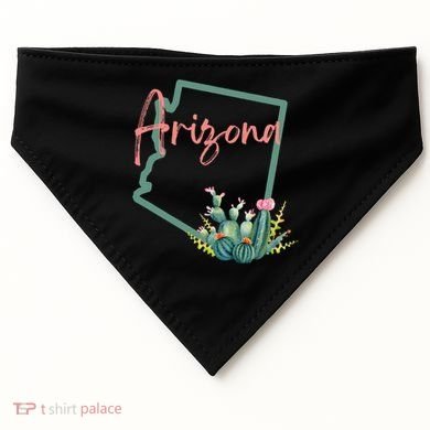 Arizona State Cactus Flowers USA-Made Doggie Bandana