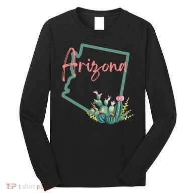Arizona State Cactus Flowers Long Sleeve Shirt