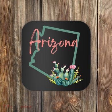 Arizona State Cactus Flowers Coaster