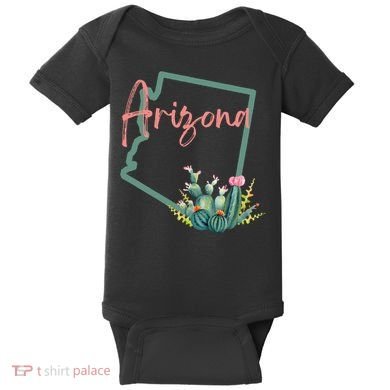 Arizona State Cactus Flowers Baby Bodysuit