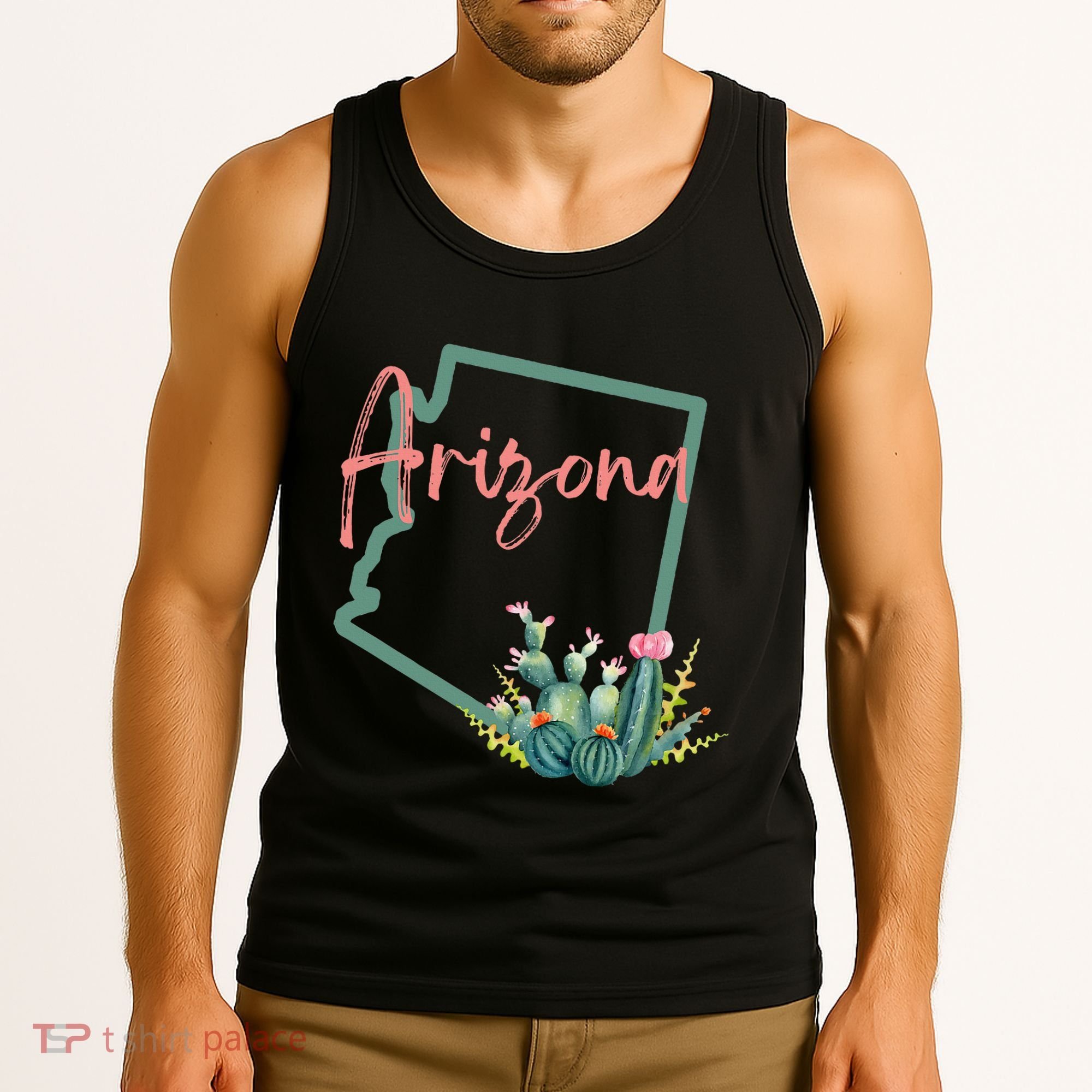 Arizona State Cactus Flowers Tank Top