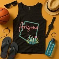 Arizona State Cactus Flowers Tank Top thumb 4