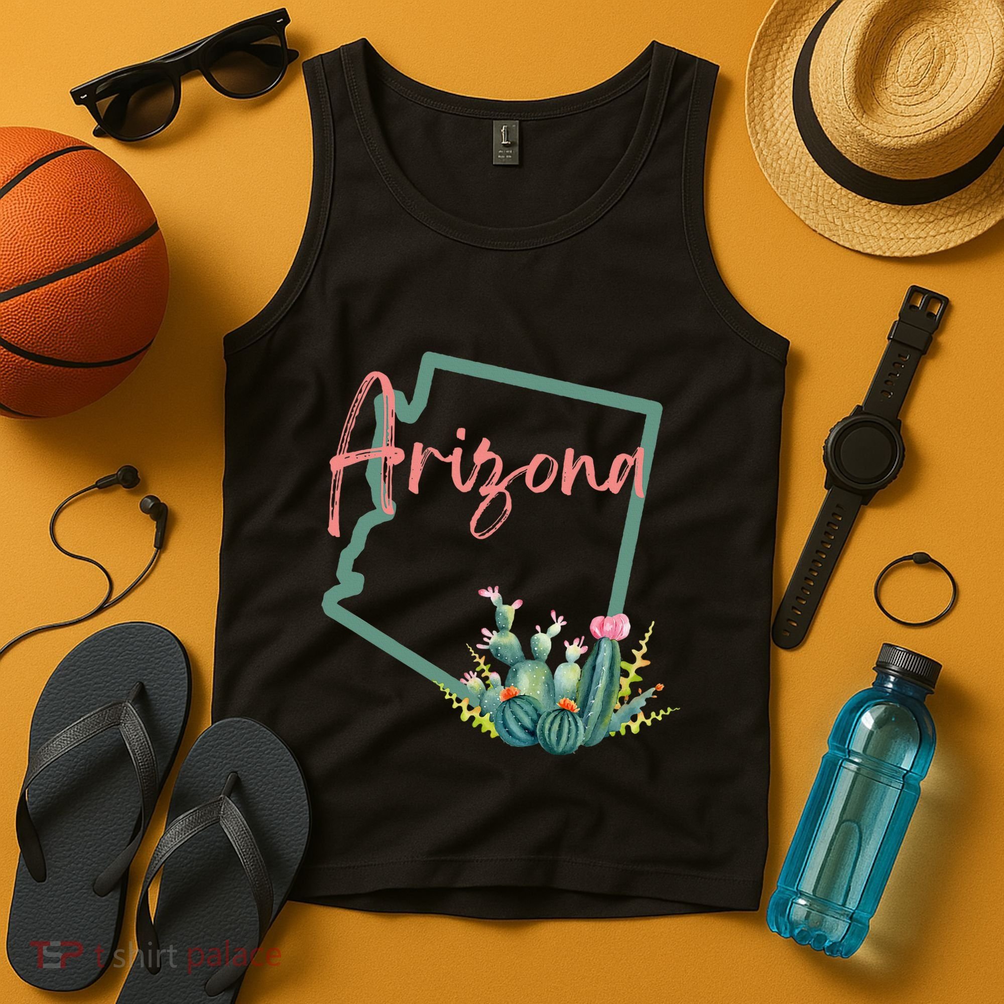 Arizona State Cactus Flowers Tank Top