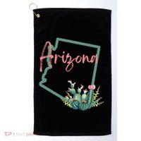Arizona State Cactus Flowers Golf Towel thumb 0
