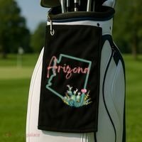 Arizona State Cactus Flowers Golf Towel thumb 2