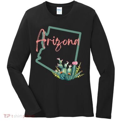 Arizona State Cactus Flowers Women's Long Sleeve Shirt
